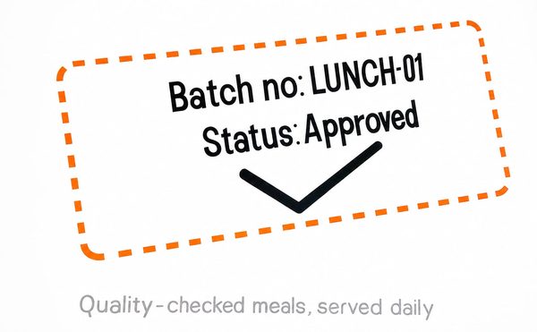 Batch no LUNCH-01, Status Approved - quality checked meals served daily at Salus