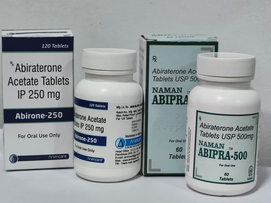 Abiraterone Acetate Tablets IP 250 mg & 500 mg pack shot