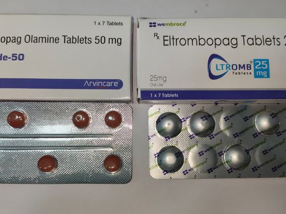 Eltrombopag Tablets 25 mg & 50 mg pack shot
