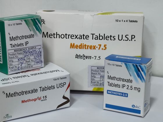 Methotrexate Tablets USP 2.5 mg, 7.5 mg & 15 mg pack shot