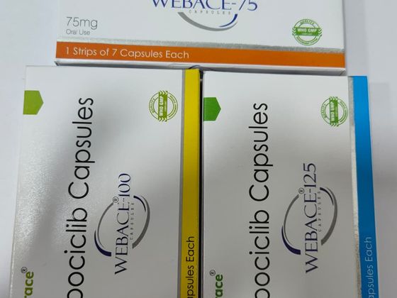 Palbociclib Capsules 75 mg, 100 mg & 125 mg pack shot